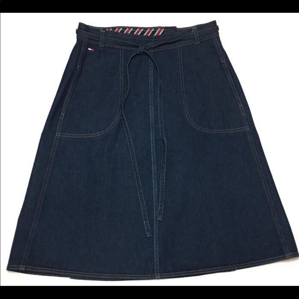 Tommy Hilfiger Wrap Jean Skirt